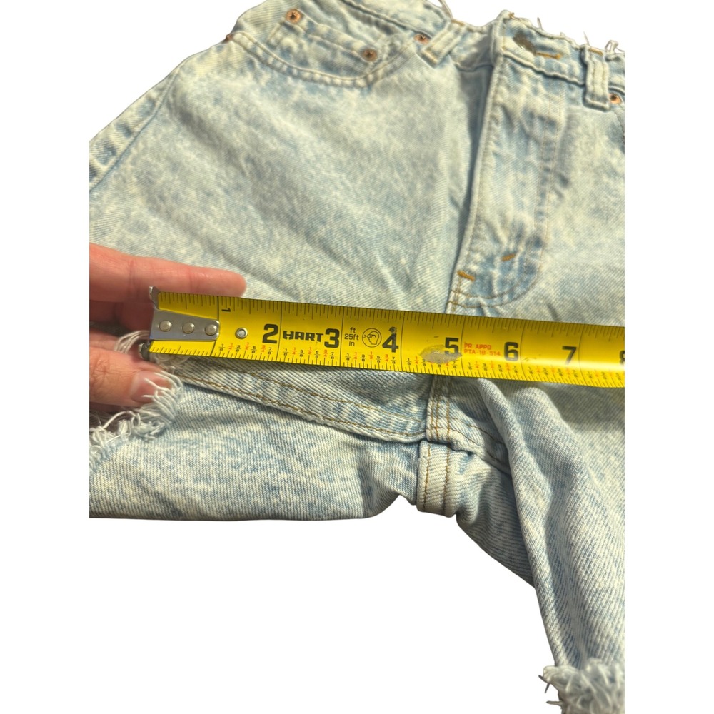 VINTAGE made in‎ US Levi Acid Wash Denim Cutoff Jean Shorts Distressed Frayed 29 - Picture 4 of 6